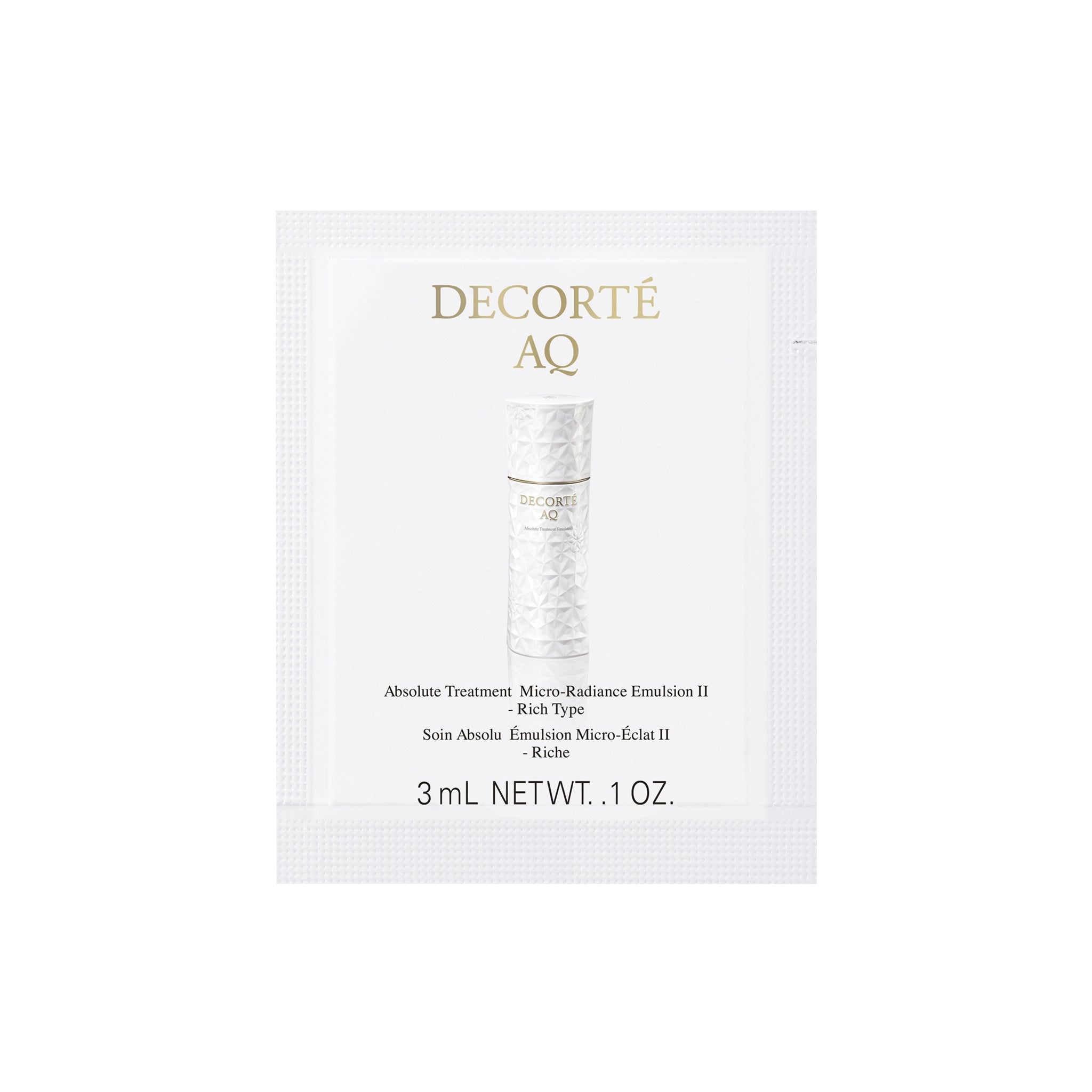 DECORTÉ AQ ABSOLUTE TREATMENT MICRO-RADIANCE EMULSION II SAMPLE
